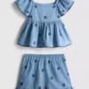1,5–9 Jahre | Set aus Chambray-Bluse und Shorts 1,5–9 Jahre | Set aus Chambray-Bluse und Shorts