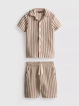 1,5–9 Jahre | Set aus gestreiftem Strick-T-Shirt und Shorts