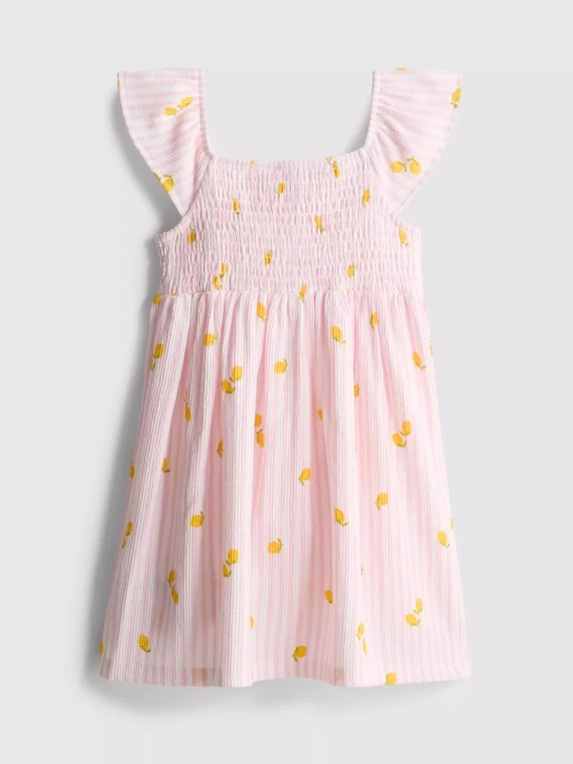 1,5–9 Jahre | Smockkleid mit Zitronenmuster 1,5–9 Jahre | Smockkleid mit Zitronenmuster
