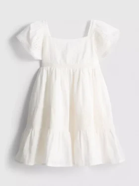 1,5–9 Jahre | Stufiges Lochstickerei-Kleid