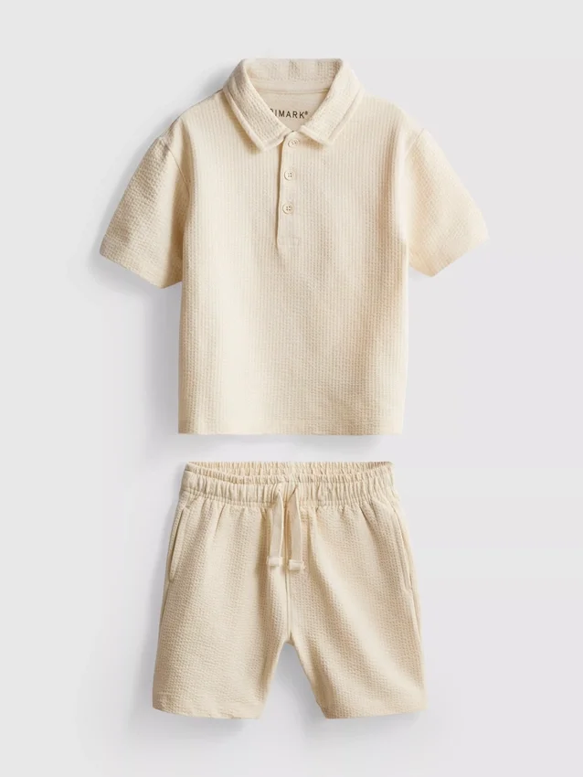 1–9 Jahre | Set aus strukturiertem Poloshirt und Shorts 1–9 Jahre | Set aus strukturiertem Poloshirt und Shorts
