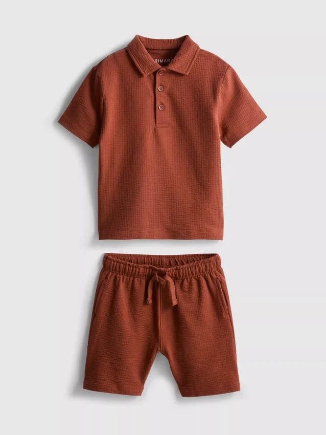1–9 Jahre | Set aus strukturiertem Poloshirt und Shorts 1–9 Jahre | Set aus strukturiertem Poloshirt und Shorts
