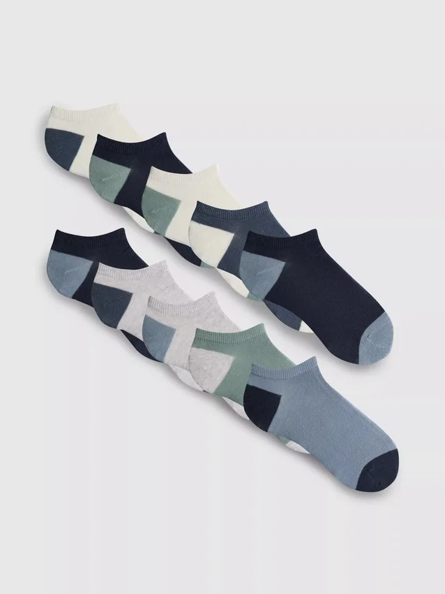 10er-Pack Sneaker-Socken mit flachen Nähten 10er-Pack Sneaker-Socken mit flachen Nähten