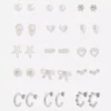 15er-Pack Ohrstecker und Creolen