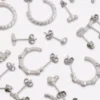 15er-Pack Ohrstecker und Creolen