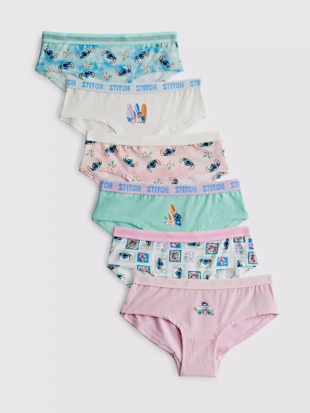 2–15 Jahre | 6er-Pack Disney-Stitch-Hipster-Slips 2–15 Jahre | 6er-Pack Disney-Stitch-Hipster-Slips