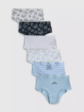2–15 Jahre | 6er-Pack Hipster-Unterhosen mit Schmetterlingsmotiv