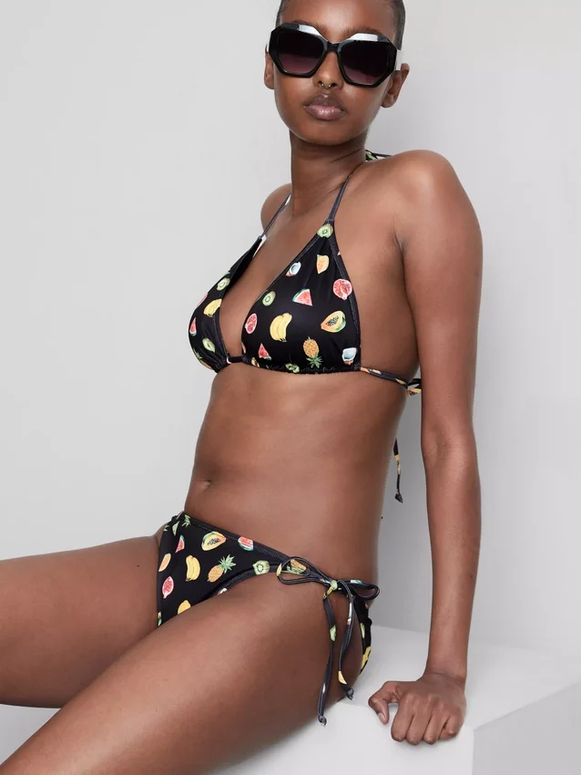 2er-Pack bedruckte Bikini-Höschen mit seitlichem Bindeband 2er-Pack bedruckte Bikini-Höschen mit seitlichem Bindeband