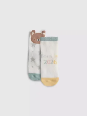 2er-Pack „Born in 2026“-Socken