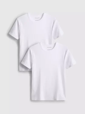2er-Pack kurzärmelige T-Shirts mit gerippter Struktur