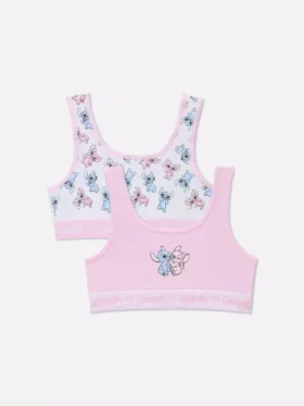 2er-Pack nahtlose Crop-Tops mit Disney-Motiven „Stitch“ und „Angel“