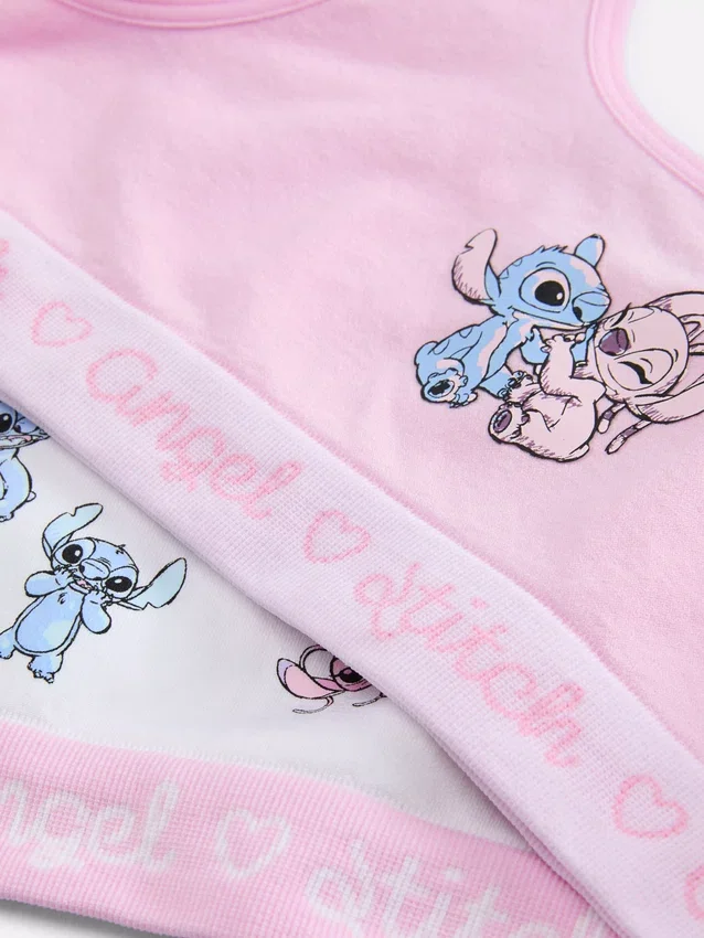 2er-Pack nahtlose Crop-Tops mit Disney-Motiven „Stitch“ und „Angel“ 2er-Pack nahtlose Crop-Tops mit Disney-Motiven „Stitch“ und „Angel“