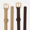 2er-Pack schmale Gürtel aus Kunstwildleder