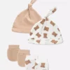 2er-Pack Teddybär-Mütze & Fäustlinge für Neugeborene 2er-Pack Teddybär-Mütze & Fäustlinge für Neugeborene