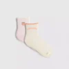 2er-Pack Yoga-Socken aus baumwollreicher Quarter-Crew-Socken in Pfirsichfarbe 2er-Pack Yoga-Socken aus baumwollreicher Quarter-Crew-Socken in Pfirsichfarbe