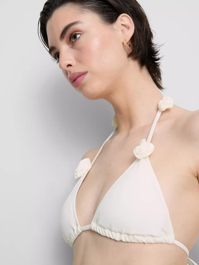 3D-Blumen-Triangel-Bikini-Oberteil 3D-Blumen-Triangel-Bikini-Oberteil