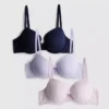 3er-Pack A-E-BHs aus baumwollreicher, bedruckter Baumwolle 3er-Pack A-E-BHs aus baumwollreicher, bedruckter Baumwolle