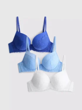 3er-Pack A–E-Push-up-BHs aus Spitze