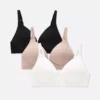 3er-Pack bügellose BHs mit gebürsteter Oberfläche 3er-Pack bügellose BHs mit gebürsteter Oberfläche