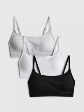 3er-Pack bügellose Crop-Bralettes