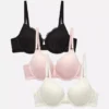 3er-Pack gepolsterte Push-up-Plunge-BHs aus Spitze 3er-Pack gepolsterte Push-up-Plunge-BHs aus Spitze