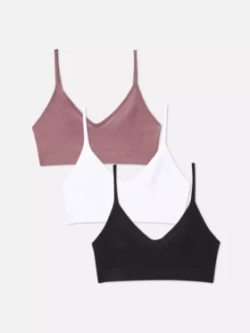 3er-Pack kurze, nahtlose Cami-Bralettes