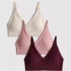 3er-Pack nahtlose Bralettes mit Spitzenbesatz 3er-Pack nahtlose Bralettes mit Spitzenbesatz