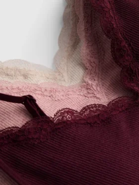 3er-Pack nahtlose Bralettes mit Spitzenbesatz