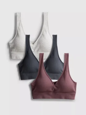 3er-Pack nahtlose Bralettes mit V-Ausschnitt