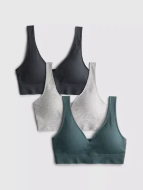 3er-Pack nahtlose Bralettes mit V-Ausschnitt