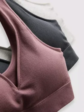 3er-Pack nahtlose Bralettes mit V-Ausschnitt