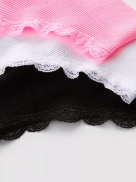 3er-Pack nahtlose, gerippte Spitzen-Tangas