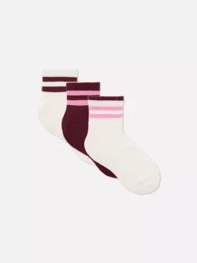 3er-Pack Quarter-Socken im Color-Block-Design