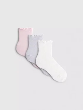 3er-Pack Socken mit Salat-Bordüre
