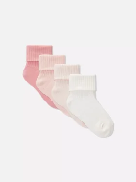 4er-Pack Baby-Socken mit Umschlag