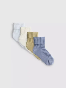 4er-Pack gerippte Babysocken