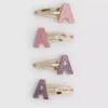 4er-Pack Haarspangen mit Initialen und Druckknopf