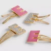 4er-Pack Haarspangen mit Initialen und Druckknopf
