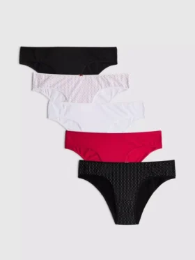 5er-Pack bedruckte Brazilian-Slips aus baumwollreichem Stoff