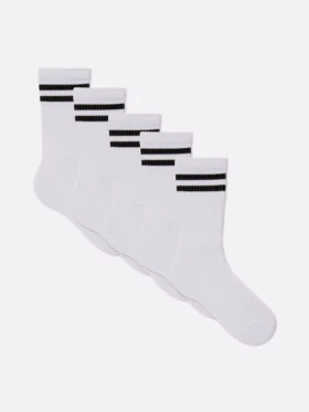 5er-Pack gestreifte Crew-Socken