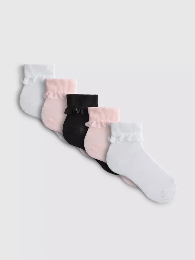 5er-Pack Knöchelsocken mit Tüllbesatz 5er-Pack Knöchelsocken mit Tüllbesatz