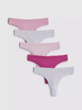 5er-Pack Mikrofaser-Tangas mit Spitzenbesatz 5er-Pack Mikrofaser-Tangas mit Spitzenbesatz