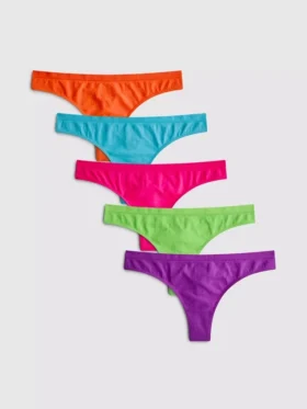 5er-Pack nahtlose Tangas