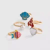 5er-Pack Ringe mit Meeresmotiven