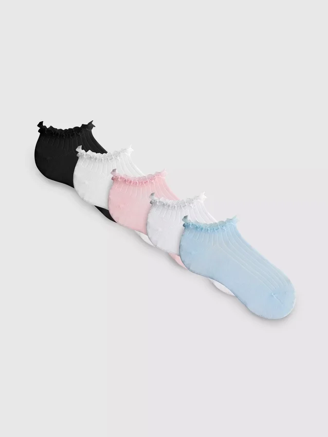 5er-Pack Sneaker-Socken mit Tüllbesatz 5er-Pack Sneaker-Socken mit Tüllbesatz