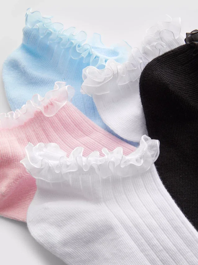 5er-Pack Sneaker-Socken mit Tüllbesatz 5er-Pack Sneaker-Socken mit Tüllbesatz