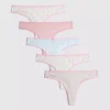 5er-Pack String-Tanga mit hohem Baumwollanteil