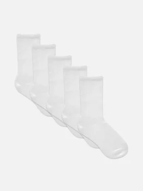 5er-Pack weiße Crew-Socken