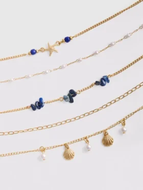 6er-Pack Choker-Ketten mit Meeresmotiven 6er-Pack Choker-Ketten mit Meeresmotiven