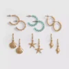 6er-Pack Ohrringe im Meeres-Design